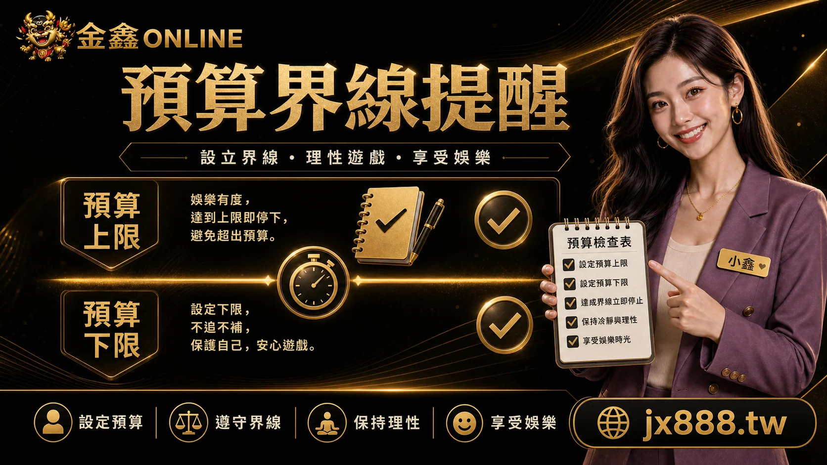 金鑫ONLINE 預算界線提醒 小鑫說明圖