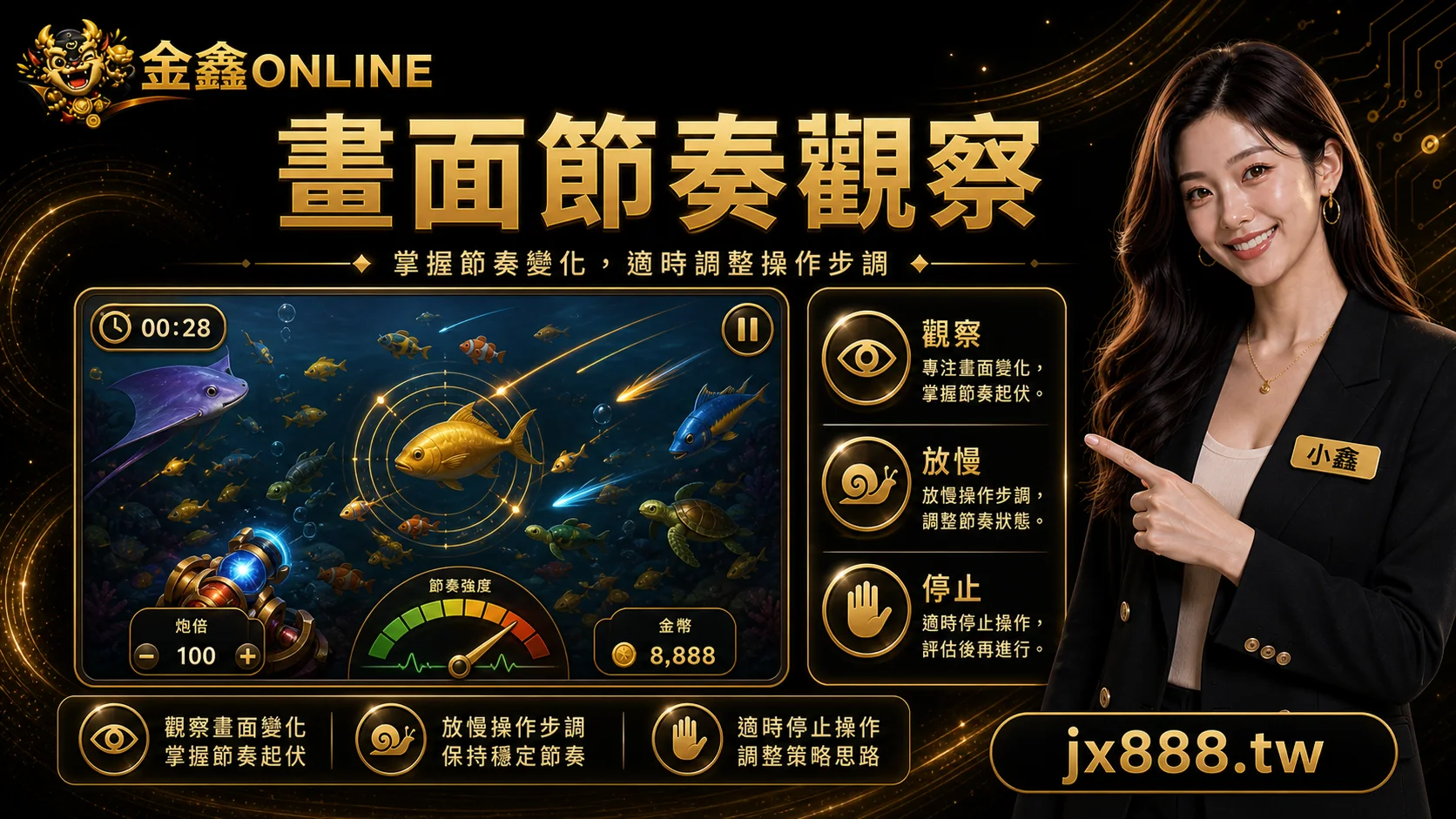 金鑫ONLINE 畫面節奏觀察 小鑫說明圖
