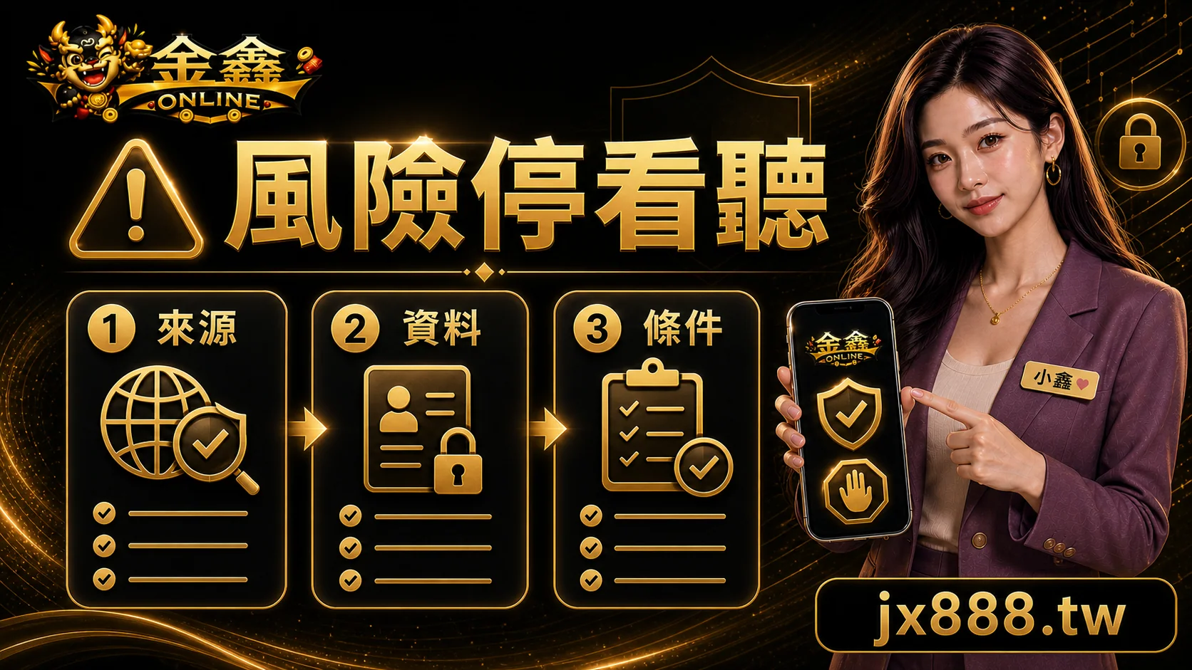 金鑫ONLINE 風險停看聽 小鑫說明圖
