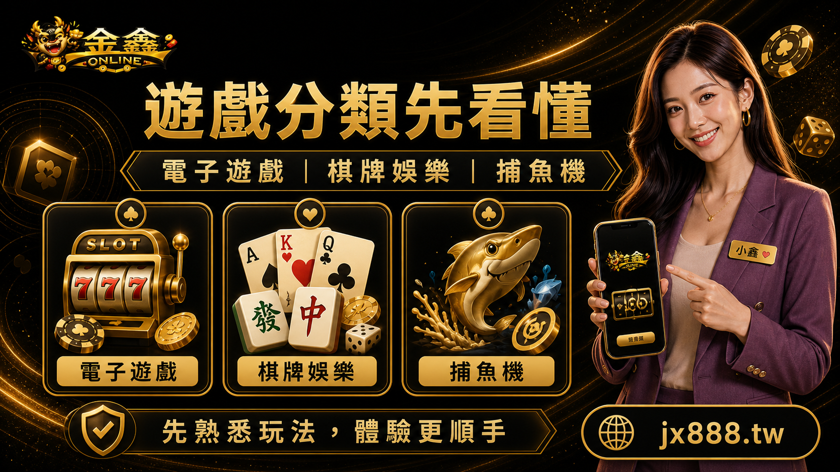 金鑫ONLINE遊戲分類，電子遊戲棋牌娛樂捕魚機