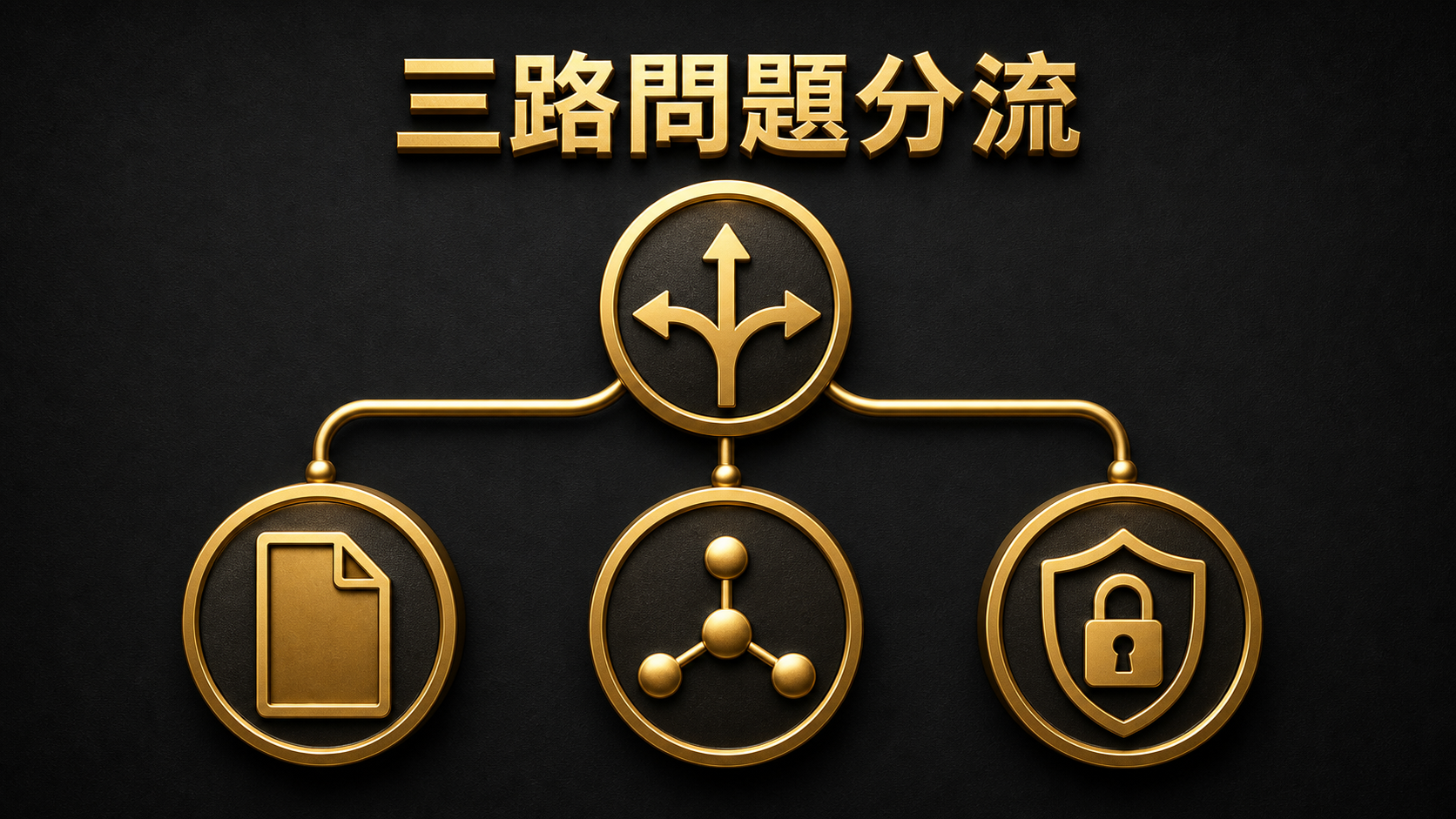 三路問題分流的公告、連線與帳戶提示示意圖